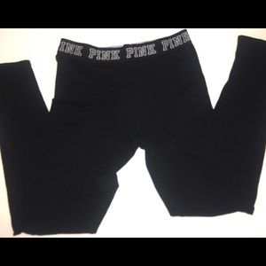 PINK Victoria Secret Leggings Sz:S Black&White